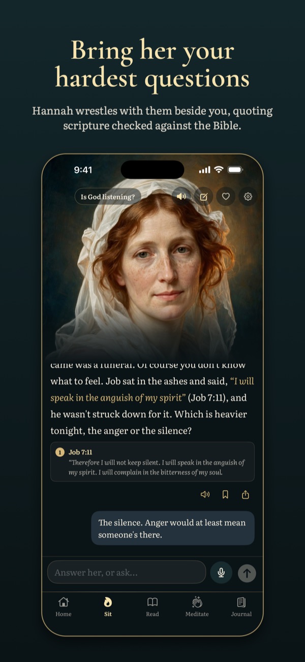 Bring her your hardest questions: Hannah answers, quoting Job 7:11